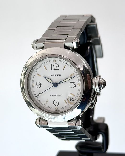 CARTIER PASHA C. "RELOJ CONMEMORATIVO GANADOR LIGA FRANCESA". UNISEX. ACERO